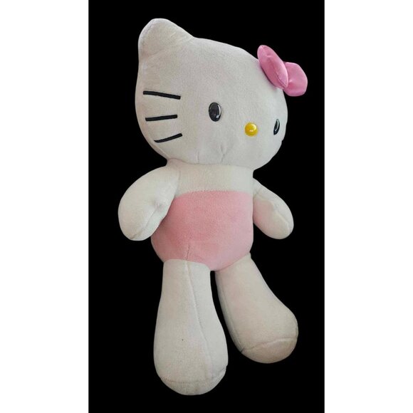 NEW* Build-A-Bear Workshop Hello Kitty White & Pink 22" Plush Toy With Pink Bow - Picture 1 of 9